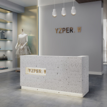 Clothing store cashier shop small bar Simple modern counter Beauty salon company front desk reception terrazzo