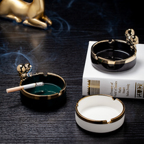 Nordic light luxury gold ceramic ashtray household living room personality trend fashion creative coffee table decorations ornaments