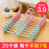  Pants rack pants clip Household hanging pants rack storage artifact jk hanger multi-function seamless strong skirt rack pants clip