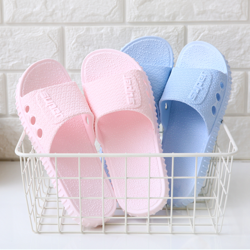 Indoor soft soled couple slippers for men and women at home, summer home shoes, bathroom, anti slip thick soled shower slippers