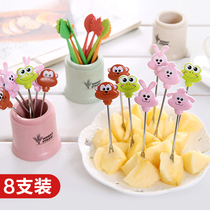 Creative cartoon fruit fork set Ceramic stainless steel small fork sweet mouth fork Cute portable fruit sign cake fork