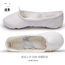 North dance childrens dance shoes autumn and winter soft bottom practice shoes plus velvet yoga thick cat claw girl warm ballet shoes