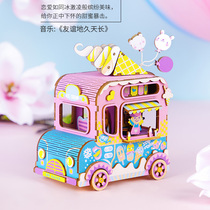 Ruo State assembly DIY wooden music box Music Box Handmade puzzle 3D Diorama Birthday holiday gift