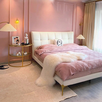 Bed modern simple girl light luxury bed ins Net red bed princess bed 1 5 m master bedroom leather double wedding bed