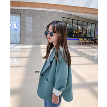 Korean childrens clothing girl small suit 2021 Spring and Autumn new foreign style childrens casual suit spring coat jacket