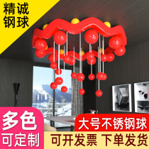 China big red stainless steel ball hollow ball high gloss mirror stage decoration ball big goal ball stair handrail ball