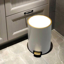 Light luxury trash can stainless steel with lid household living room bedroom kitchen large creative large capacity toilet toilet