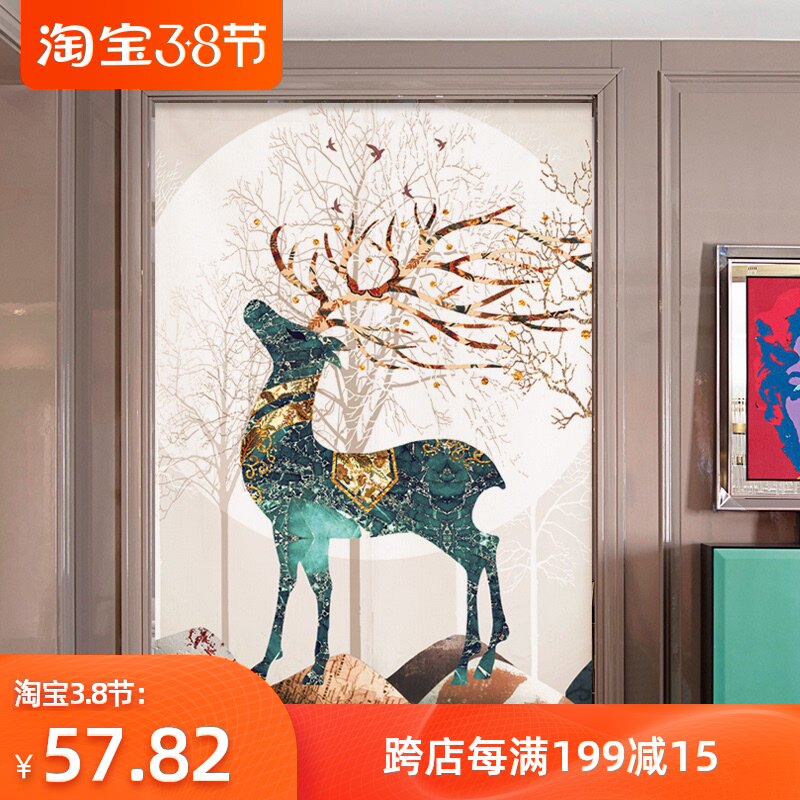 European bedroom curtain partition curtain living room half curtain short curtain kitchen curtain no punch toilet decorative curtain
