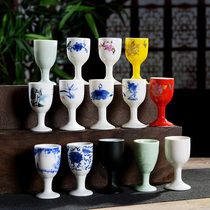 Ceramic white wine glass home glass goblet yellow wine cup creative one-toast Cup toast Cup antique set