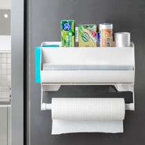 Kitchen cling film fresh bag storage rack Paper towel rack Paper towel rack Roll paper rack Wall-mounted finishing rack