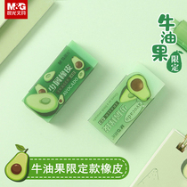 Morning light avocado limited edition eraser fresh green students rub creative fruit with no trace of elephant skin Cute super cute elephant skin Sassafras childrens stationery reward products Nanci and Zicheng said