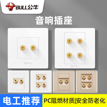 Bull Type 86 fever one two-digit speaker audio power socket panel terminal sound Cable Audio
