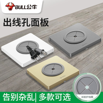 Bull 86 blank panel with outlet hole threading hole panel white cover TV wall socket opening cover plug hole