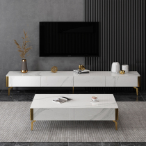  Italian light luxury bright rock plate coffee table TV cabinet combination Minimalist small apartment living room new 2021 floor cabinet