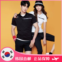 2021 Spring Summer PEGGYNCO Korea badminton suit men and women lapel collar quick-drying simple short sleeve t-shirt
