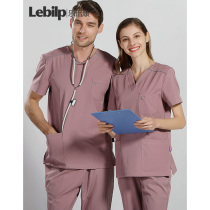 Le Beikang elastic hand washing suit Short-sleeved female operating room operating suit Doctor suit Nurse suit Split suit beauty suit