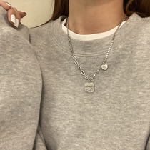 2021 New choker womens sweater chain ins hip hop cold wind necklace niche design sense neck chain