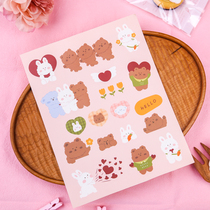 Mothers Day baking packaging box cake adhesive seal sticker with custom Korean hand painted cartoon loving little bear stickers