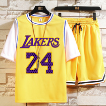 Basketball suit mens summer womens children fake two short sleeves quick-drying No. 24 Kobe Jersey James 23 uniform