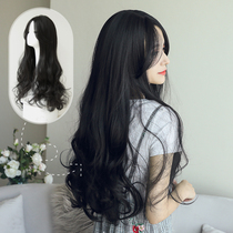  Medium curly hair wig Female medium long hair Female Korean curly hair Big wave Female wig Natural full head fake headgear