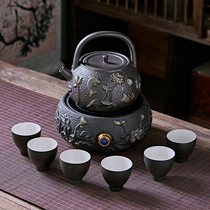 Warm wine vintage Vintage Vintage Chinese style electric heating rice wine cooker cooking Hulk home flower carving liquor drinker