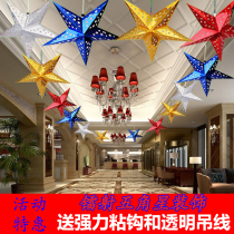 51 Labor Festival Adornment Solid Pentagram Suspended Ceiling Mall Hotel Pendants Jewelery Shop Opening Hang Accessories
