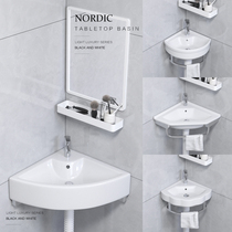 Triangle washbasin Wall-mounted washbasin Ceramic mini small household toilet Balcony basin Hanging basin Hand basin