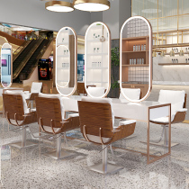 Internet celebrity hairdressing shop mirror table hair salon special hair cutting mirror barber shop mirror single-sided double-sided simple with lamp perm dyeing table