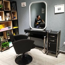 Simple barber shop hairdressing mirror table hair salon special hair cutting mirror hairdressing shop double-sided four-sided mirror table new mirror table