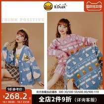 B Duck little yellow Duck womens loose sweet sweater jacquard sweater cardigan 2021 New sweater