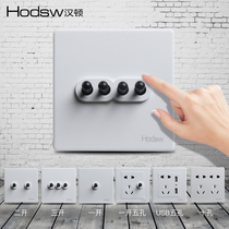  BE white face black lever retro wild LOFT duplex Nordic style designer recommended 86 type switch socket