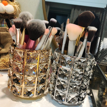 European Crystal makeup brush storage tube dormitory artifact comb rack brush eyebrow pencil bucket cosmetics storage box