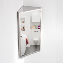  Custom bathroom mirror cabinet Stainless steel triangle bathroom cabinet hole-free toilet toilet small apartment locker wall-mounted