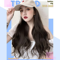 Wig women long hair hat wig one female summer fashion Net red cap big wave long curly hair full head cover