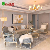 American light luxury modern simple sofa living room 2021 new Meike Meijia leather first layer cowhide villa