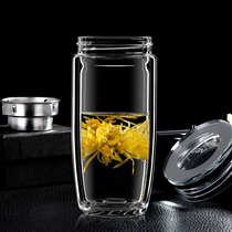 EBV new double-layer glass Mens portable cup high-end office insulated Tea Cup car tea cup