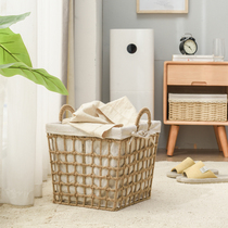 Light luxury rattan dirty clothes storage basket dirty clothes basket laundry basket dirty clothes basket bathroom cloth storage basket dirty clothes basket