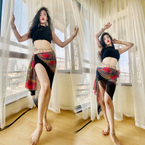 SWEGAL belly dance practice suit practice suit beginner summer simple sexy comfortable sweat-absorbing bronzing color net hip towel