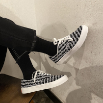 SZXSUK day department 100 hitch black sail cloth shoes male trend breathable student couple shoes low to help with printed word motherboard shoes