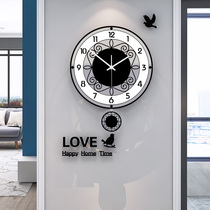 Nordic wall clock living room creative modern simple atmospheric silent clock European fashion art decorative quartz clock