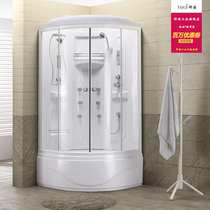 High-grade tempered glass arc fan rectangular whole shower room white steam bath room whole toilet