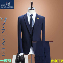 Suit set two-piece male groom wedding dress professional dress casual dress autumn and winter thickened wool coat