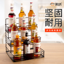 Fruit dew rack Wrought iron sugar pressure bottle rack Milk tea shop bar storage box Molin syrup fruit dew display rack multi-layer commercial