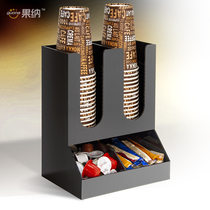 Paper cup holder cup holder Two-layer disposable cup holder Milk tea shop bar storage rack Cup splitter Milk ball sugar bag box