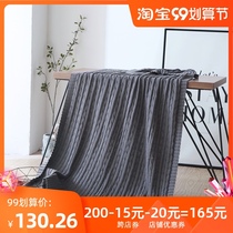 Cotton sofa blanket hotel model room cotton wool blanket modern casual blanket gray bed tail carpet blanket