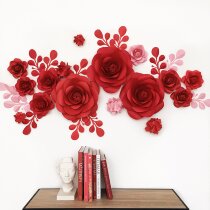 Wedding room layout wedding wedding background wall flower photography shooting props creative paper flower layout small red book recommendation
