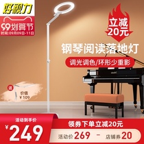 Good vision piano floor lamp reading vertical LED desk lamp Nordic girl ins simple bedroom living room bedside lamp