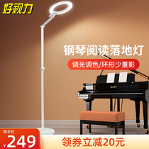 Good vision Piano floor lamp Reading vertical LED table lamp Nordic girl ins simple bedroom living room bedside lamp