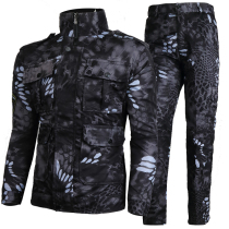 Black Python camouflage suit suit men and women Spring Autumn winter outdoor Python clothing labor insurance work clothes wear-resistant