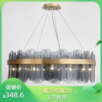 Living room light luxury chandelier post-modern minimalist designer model room hotel decoration creative glass bedroom book room lamp